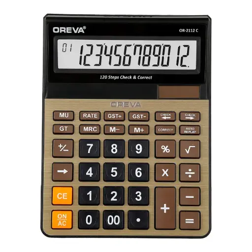 OR 2112 C LARGE DISPLAY CALCULATOR WITH CHECK & CORRECT,WITH SOLAR & PENCIL CELL OPERATED,ALUMINIUM FACE